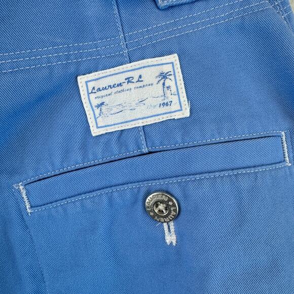 VTG Lauren Ralph Lauren Blue Cotton Adjustable Waist Bermuda 7" Shorts Size 4 - Picture 3 of 12